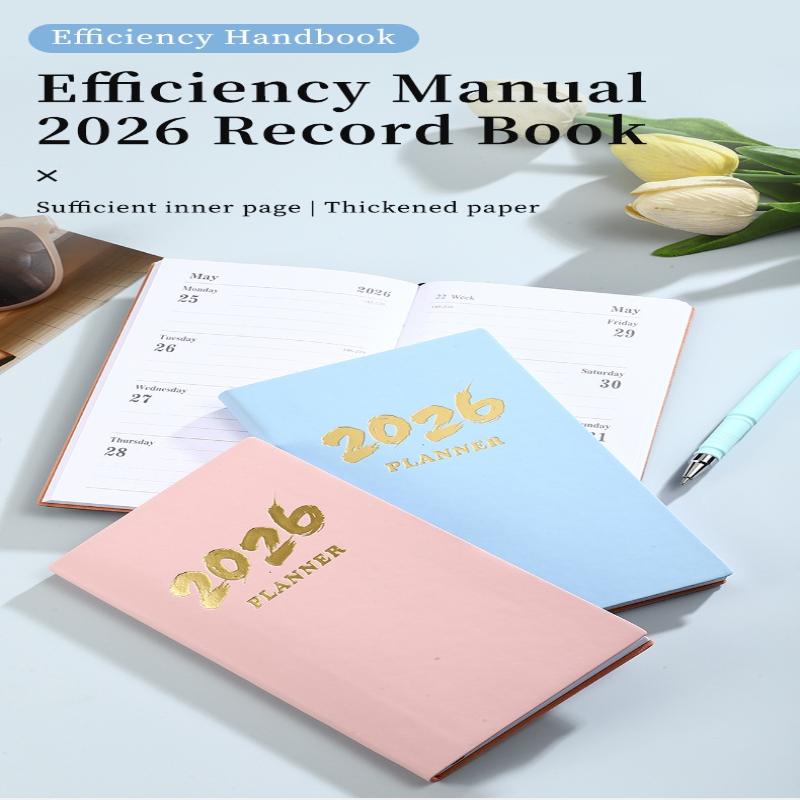 Ημερολόγιο A6 Προδιαγραφών 2026 Αγγλικό, Ημερολόγιο Δερμάτινο 64 Φύλλα 128 Σελίδων, Ημερολόγιο Καθημερινού Προγραμματισμού 365 Ημερών
