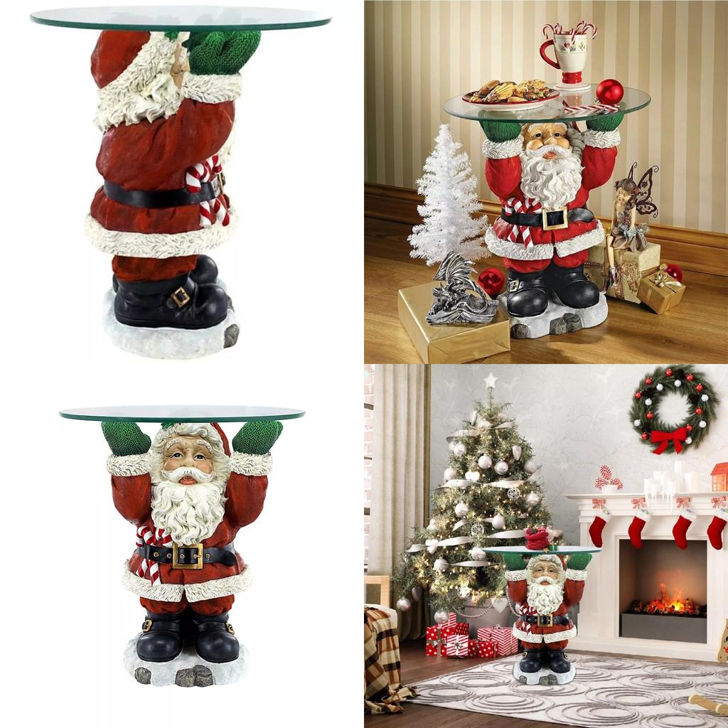 Whimsical Santa Claus Waiter Tray Resin Art Piece Ideal For Christmas Home Decor
