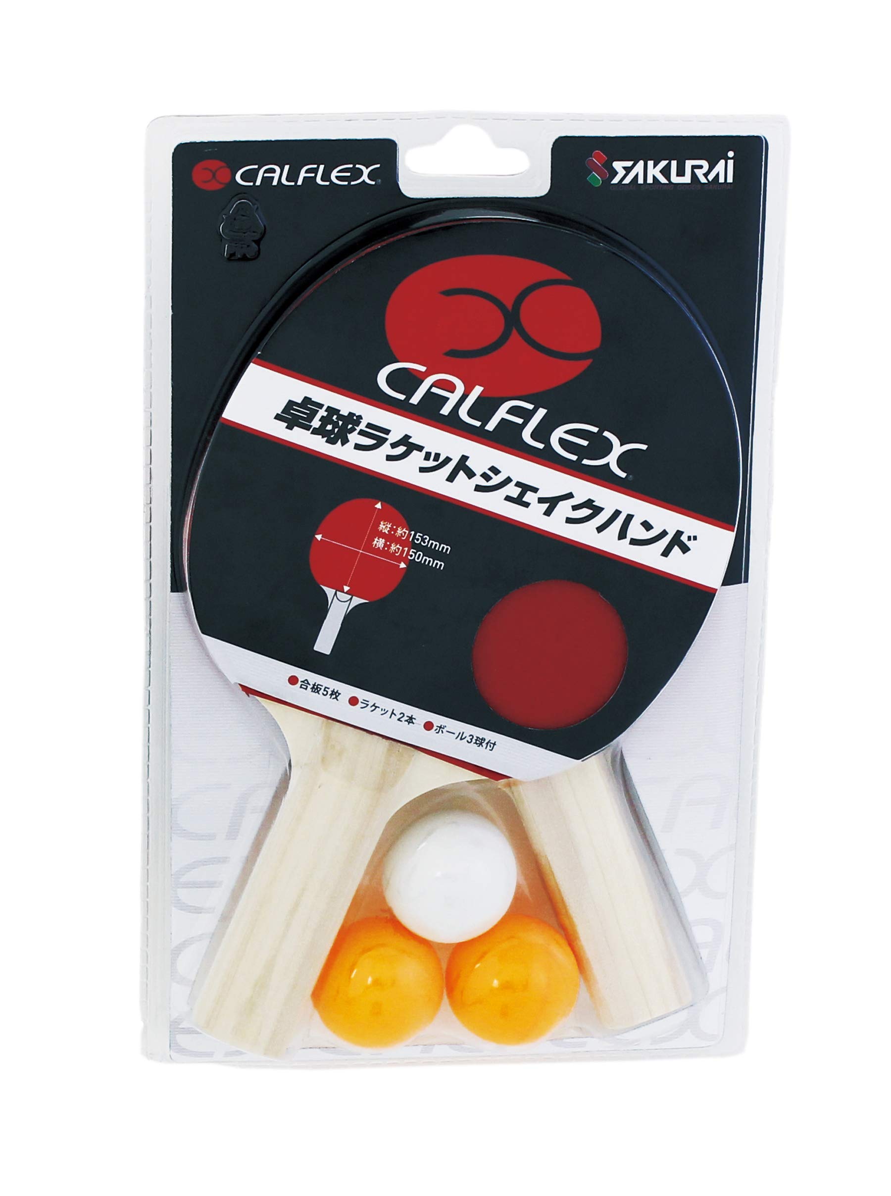 

Sakurai CALFLEX Table Tennis Shakehand Set of Racket, Type, Penholder, 2, CTR-2903