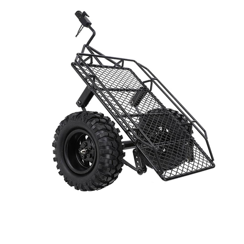 Metal RC Bucket Trailer Simulation Trailing Car for TRX4 D90 SCX10 CC01 110 DIY PartsBlack