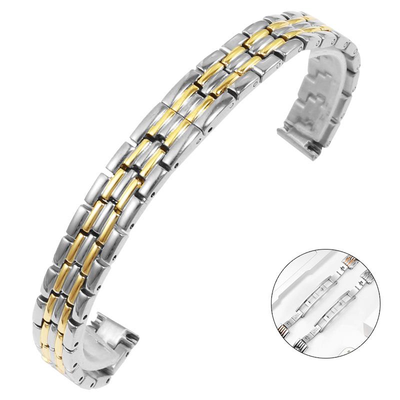 

6 стилей для любого бренда 6 мм 8 мм 10 мм 12 мм 14 мм 16 мм ремешок для часов из нержавеющей стали керамический ремешок для часов женский сетчатый ремешок браслет 16mm