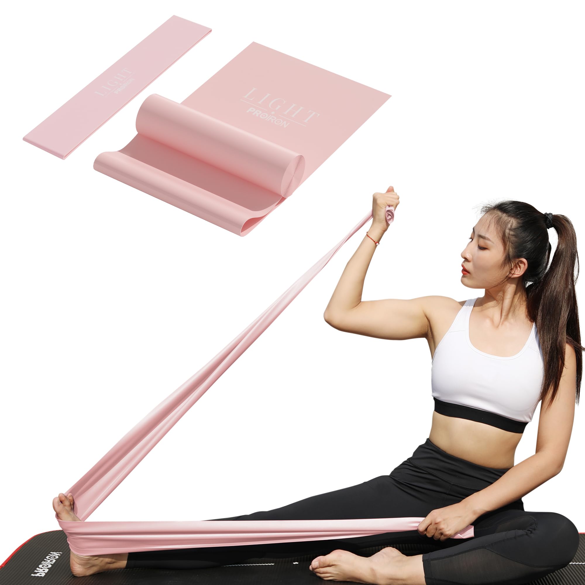 

PROIRON Stretch Band and Exercise Loop Set Light Pink Non-Slip - (1.5M Latex)