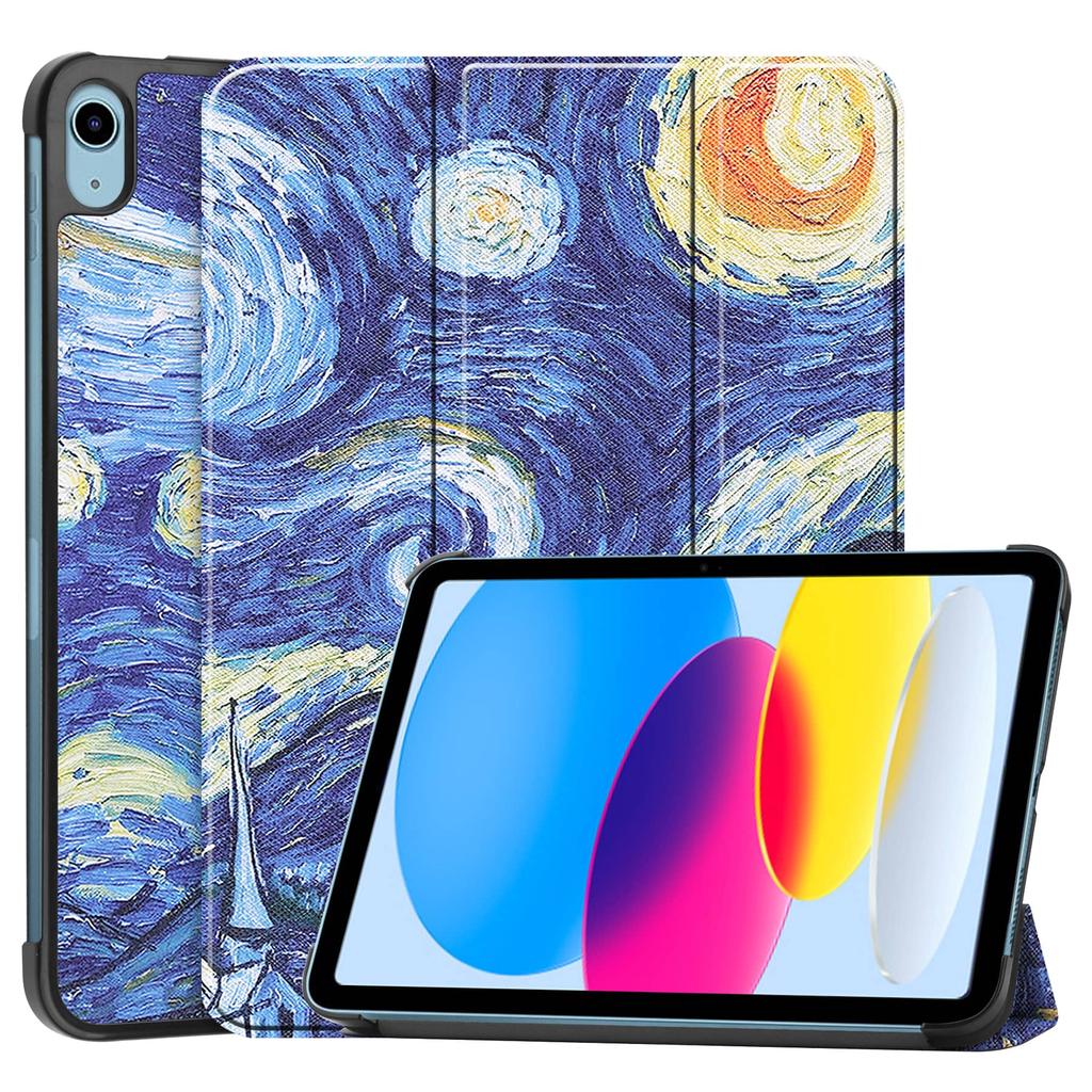 Case for iPad A16 11 2026 iPad 10th 10.9'' with [Tri-fold Stand +  Auto Wake/Sleep],Colorful Premium PU Leather Case Shockproof