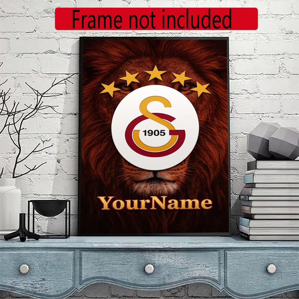 Galatasaray Personalized Name Round Diamond Painting Kit Diamond Embroidery Painting Rhinestones Mosaic Frameless Handwork Decoration Arts