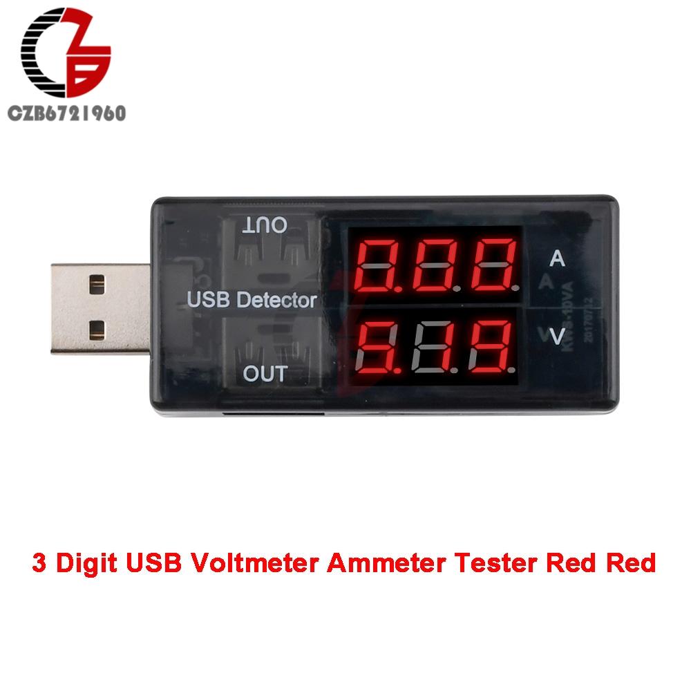 

3 Bit USB Tester LED Digital Voltmeter Ammeter Car PC Power Bank Charging Charger Doctor 12V Voltage Current Meter Volt Detector