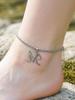 26-Letter Pendant Anklet: Stainless Steel Simple Design Foot Jewelry