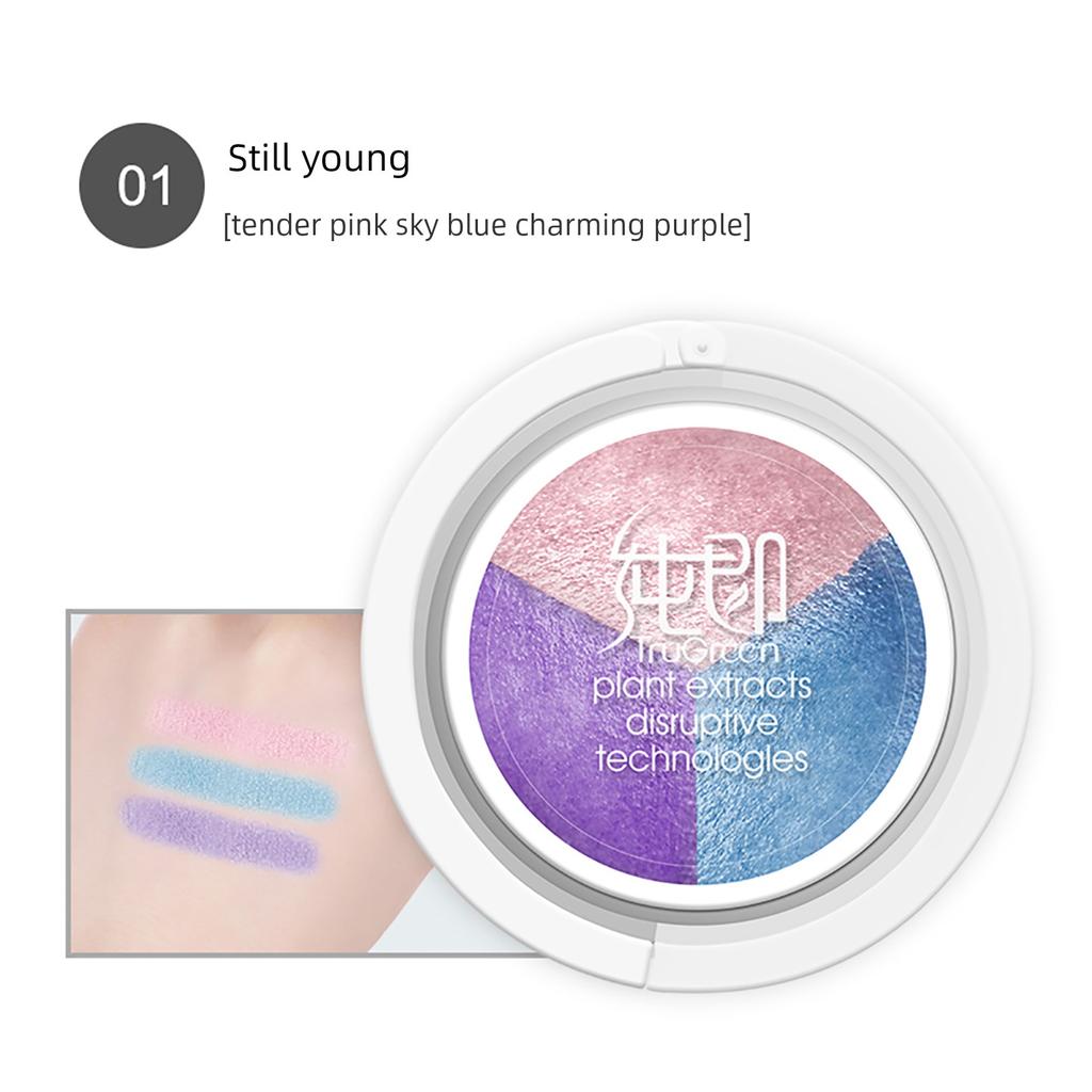 Pure Three Colors Baked Powder White and Black Thin and Glittering Pregnant Women Eye Shadow