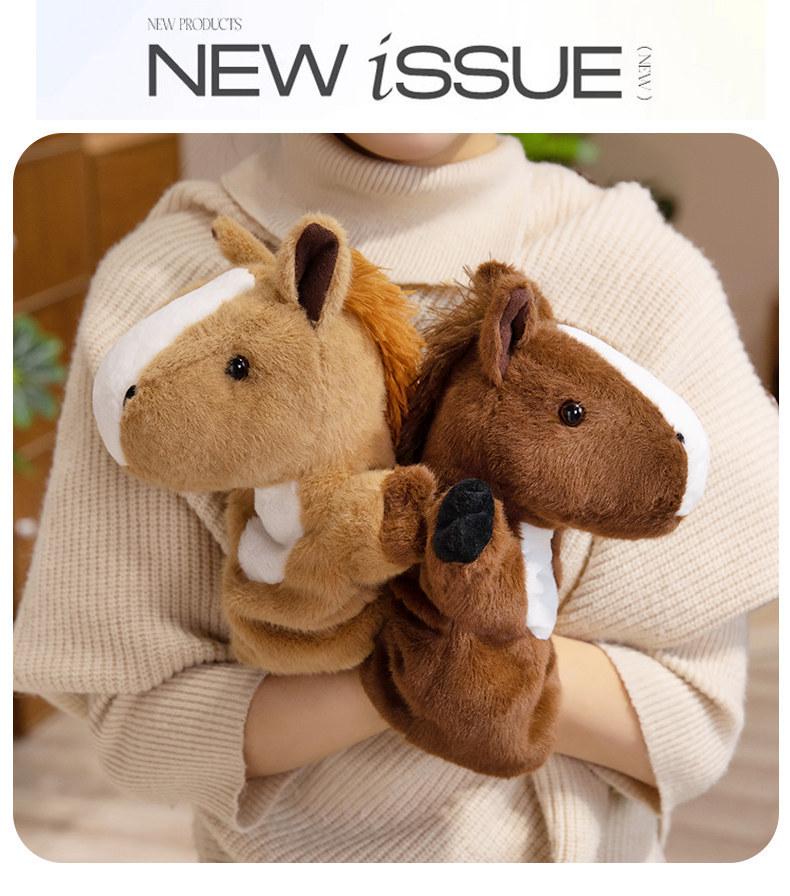Cartoon Pony Hand Puppet Plush Toy - Interactive Parent-Child Cloth Doll