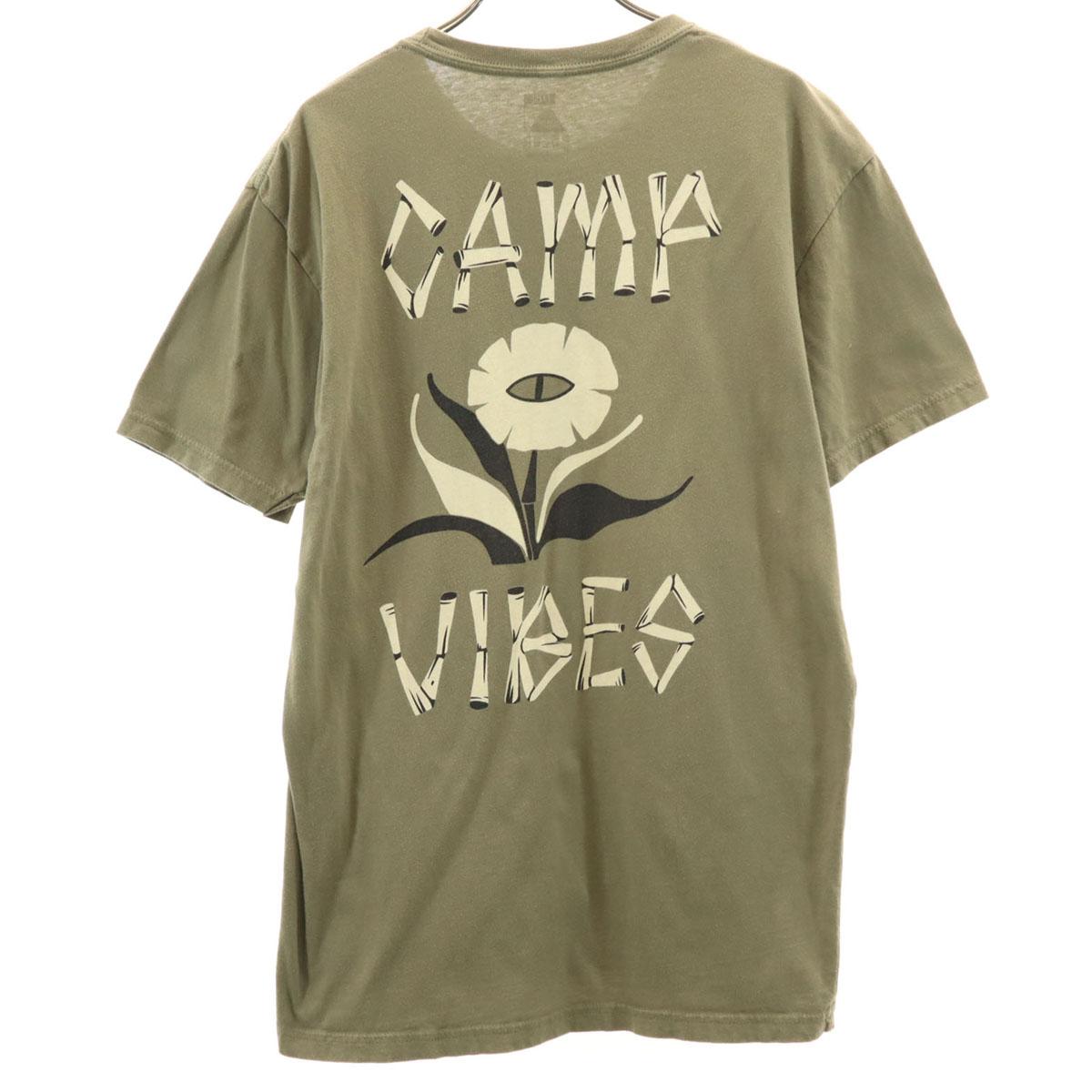 

Футболка с коротким рукавом с принтом на спине POLeR L оливковая Мужская Б/У