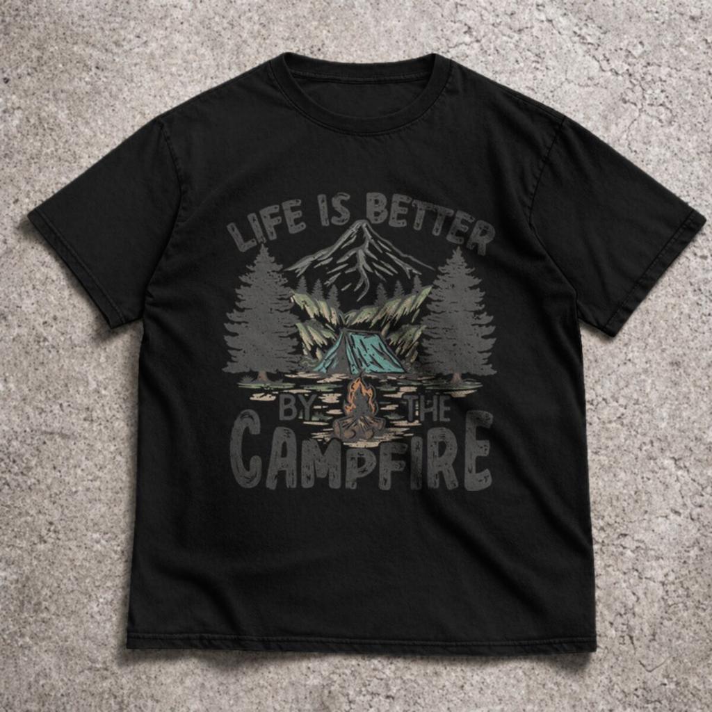 Camping Graphic Tshirt For Unisex Unisex Life Is Better By The Campfire Tops Love Camping Shirt Camper Gift Short Sleeve T Shirt