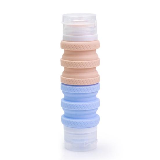 Double-Head Silicone Travel Bottle Leak Proof Reusable Lotion Conditioner Shampoo Storage Bottle Portable Foldable Refillable Toiletries Container