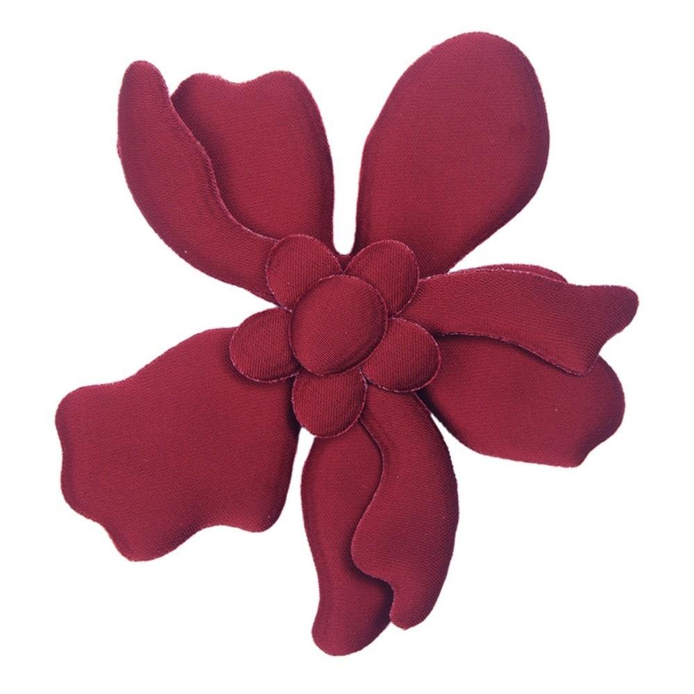 5pcs Silk Lily Artificial Flowers 3D Embroidered Denim Simulated Lily Fake Flower Flower Brooch DIY Handmade Accessories