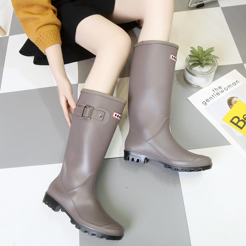 

Высокие резиновые сапоги женские новая мода взрослые дождевые туфли нескользящие водонепроницаемые туфли ловить море кухня мягкая подошва резиновые туфли прилив 41 абрикосовый