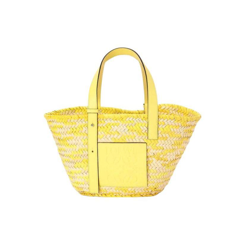 

Loewe Basket Confetti Bag Natural/Lemon Women Tote_bags Tan A223S92X26-2889 Basic Set (Bag+Dust Bag)