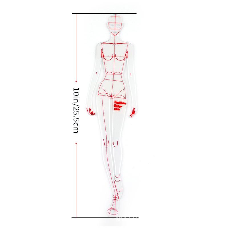 

1Pcs Clear Illustration Diy Quilting Clothing Design Rulers Drawing Template Ruler For Drafting Clothing Designers
