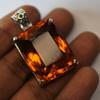 86.05Ct Argent Sterling 925 Pendentif Gemmes Taille Coussin Saphir Orange CERTIFIÉ my-468-ns