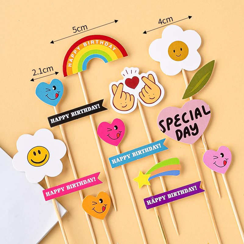 Colorful Macaron Cartoon Birthday Candle Decorations