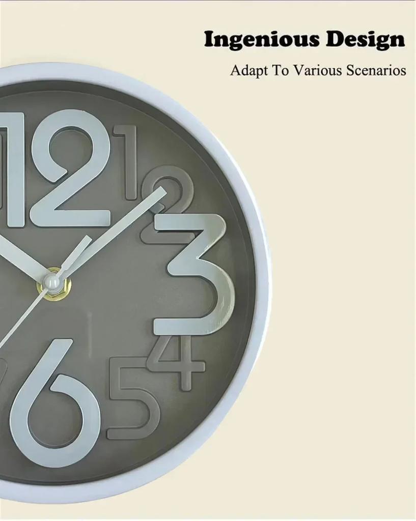 Netikající nástěnné hodiny Luxusní kulaté nástěnné hodiny s tichým provozem na baterii pro moderní jednoduchý styl Home Decor Ložnice Obývací pokoj