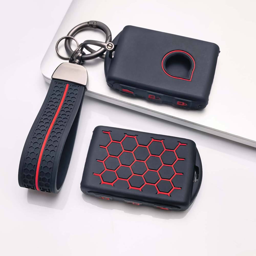 Key Fob Cover for Volvo with Keychain Anti-Scratch Guard Shockproof Protection Soft Grip Texture Responsive Button Touch Dust Resistant Cover