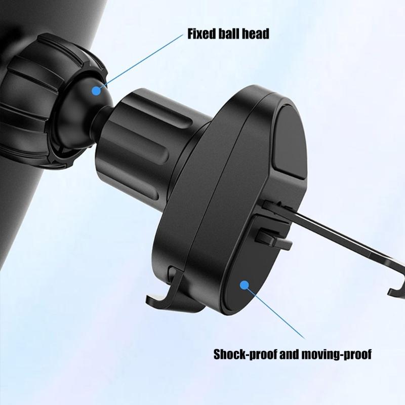 Secure Air Vent Car Phone Holder Mobile Mount with Extended Metal Hook Shockproof Easy Insertion Suitable for Smartphone