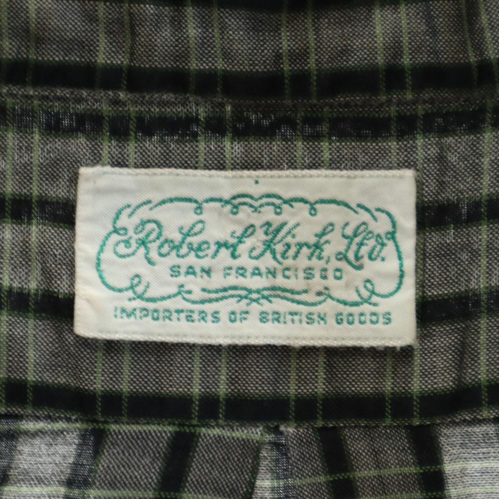Robert Kirk Ltd 60s Vintage Check Pattern Short Sleeve Button Down Polo Shirt Men's Used