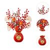 Chinese Lunar New Year Decoration Table Centerpiece Artificial Red Berry Branches for Birthday Desk Home Hotel Living Room