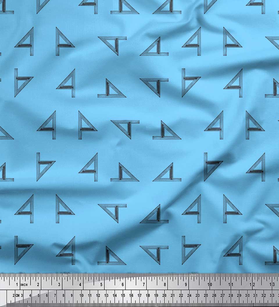 

Набір тканини Soimoi Blue Japan Crepe Satin, квадрат і масштаб, тканина для декору фурнітури, надрукований метр, 42 дюйми 42 Inch Wide - Poly Crepe синій