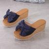 Ciabatte Zeppa Donna 2026 Tempo Libero Taglia Grande 43 Sandali Piattaforma Donna Esterno Ciabatte Stampa Leopardo Fiocco Ciabatte Infradito Scarpe Donna