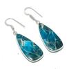Boucle d'oreille en Argent Sterling 925 Apatite Bleu Néon Naturelle 1,97" AEE-10893