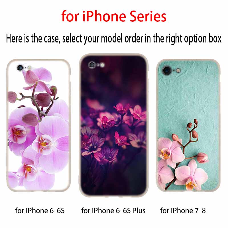 Orchid Flowers Colorful Soft Silicone Case For iPhone 13 11 12 Pro X XS Max XR 6 6S 7 8 Plus SE Mini Cover