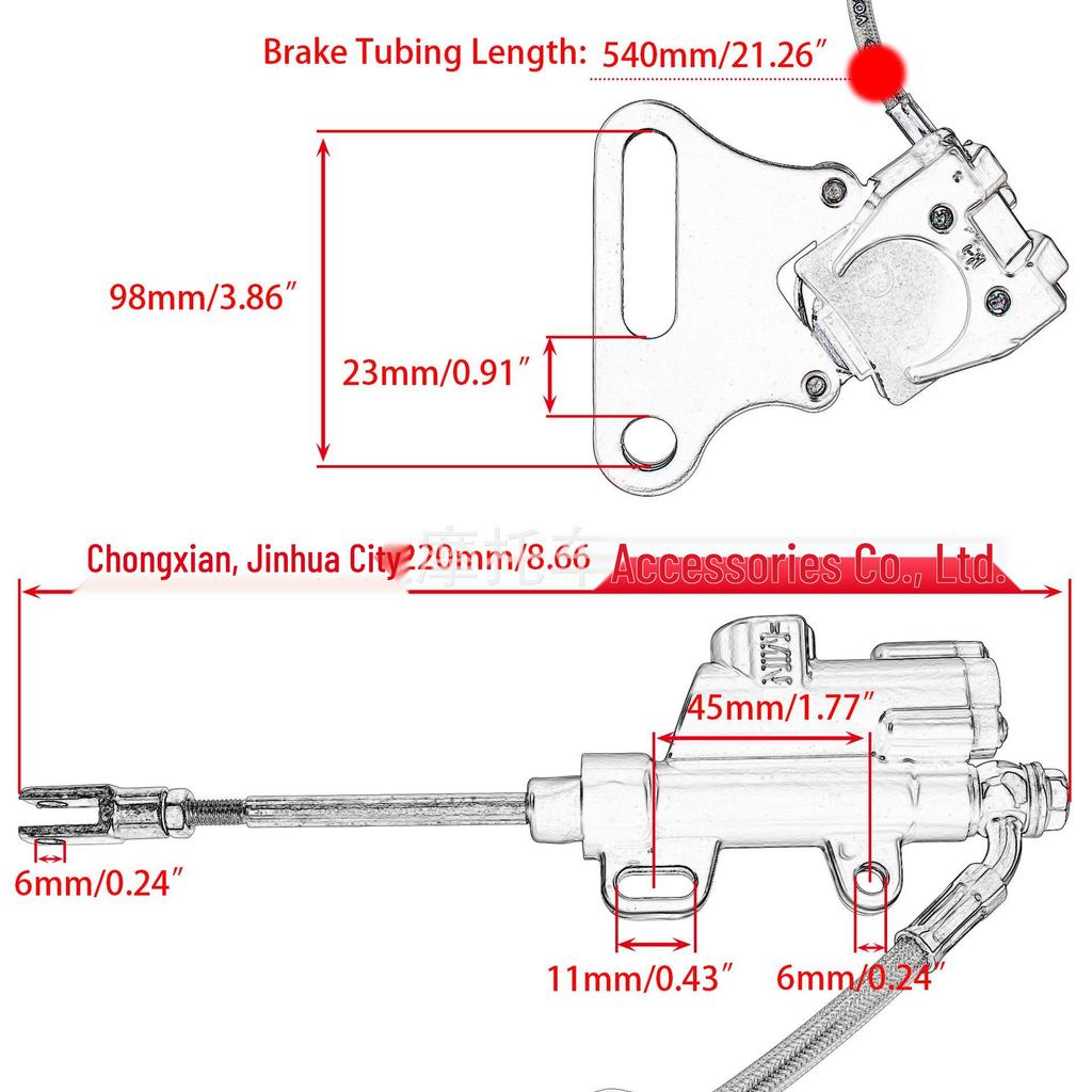 Off-road Motorcycle Rear Brake Assembly for M15 Axle, 50cc-100cc