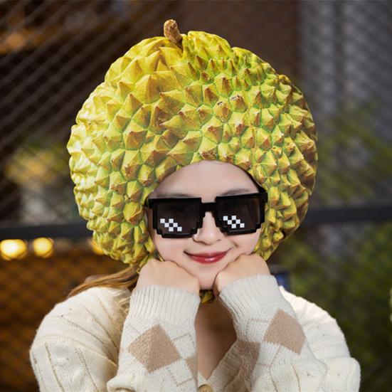 Fruit Headgear Simulation Durian Hat Cute Funny Cross-dressing Headwear Decorative Selfie Props Cartoon Cosplay Costume Accessories Performance Props