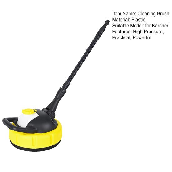 Patio Floor Brush Long Handle High Speed Pressure Washer Rotary Brush Dirt Removal Cleaning Brush Patio Cleaner Head for Karcher