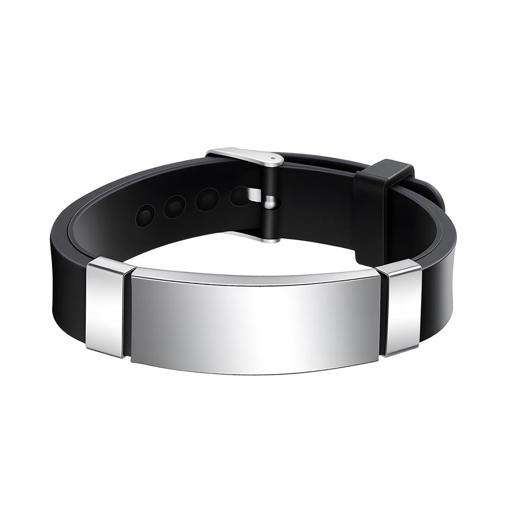 European & American Minimalist Braided Leather Bracelet with Engravable Stainless Steel Plate