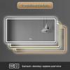 European-Style LED Square Bathroom Mirror with Touchscreen, Anti-Fog, Bluetooth, and Induction Features