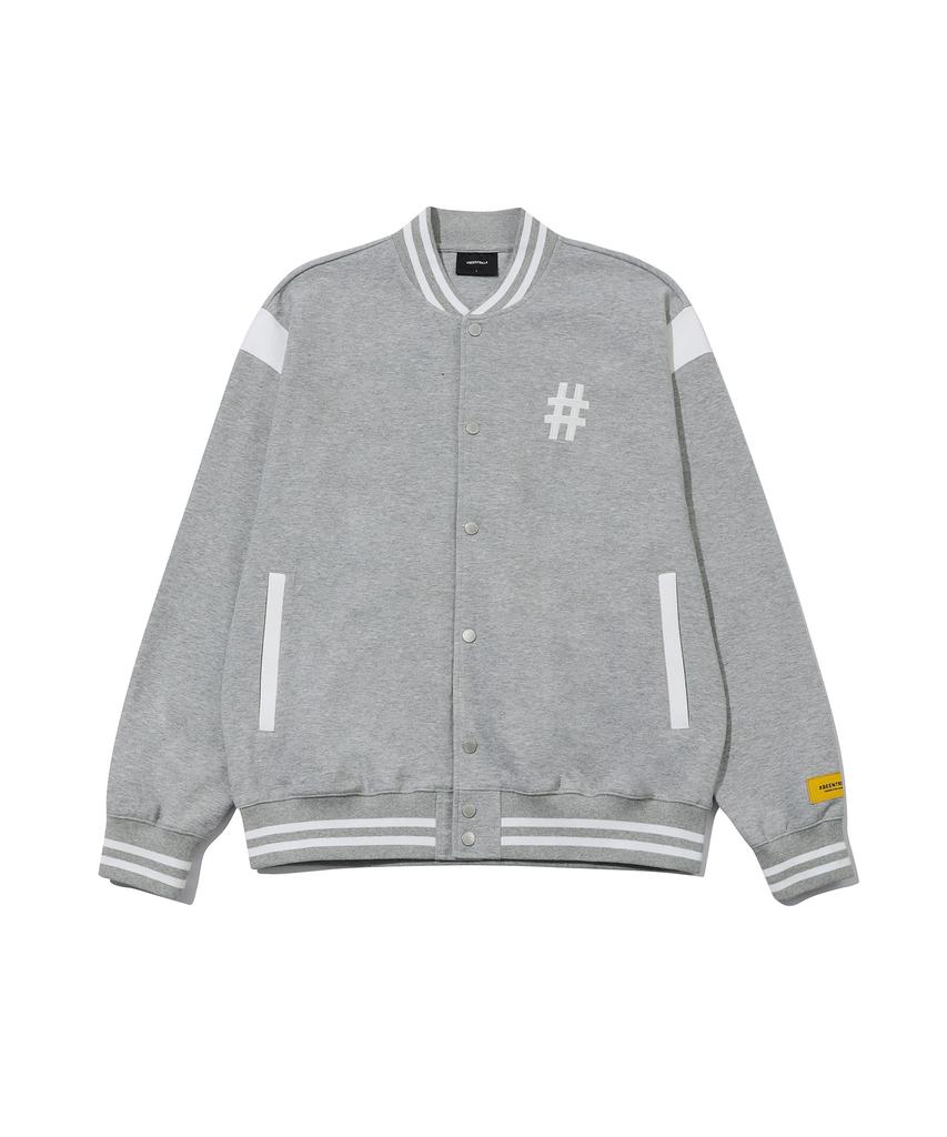 Beentrill Newyork Varsity Oversized Jacket (Melange Grey)