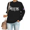 Women's Casual Fashion Round Neck Long Sleeve  Printed Sweatshirt