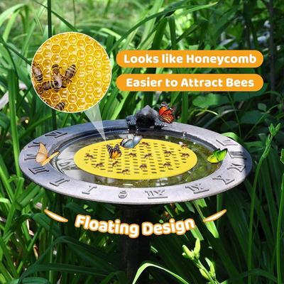 1pcs New Floating Bee Island Honeycomb Bee Waterer Floating Station Bee Insect Drinking Tray For Outdoor Garden Thirsty
