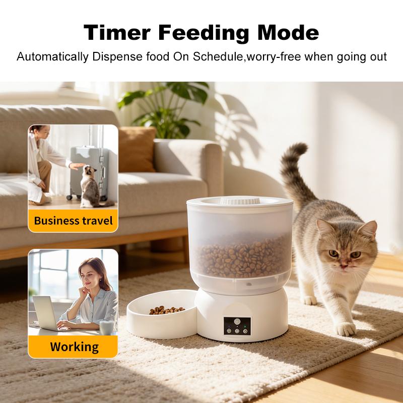 Automatic Pet Feeder Button Control Timed Portion Food Dispenser Pet Bowls Feeders Pet Accessories for Cats Small Dogs Animals