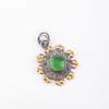 Rare Green Cat's Eye Gemstone 925 Sterling Silver Jewelry Handmade Pendant 1.26" PP-32-41