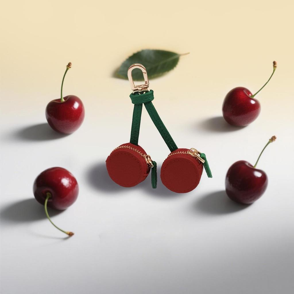 Fresh Style Leather Fruit Coin Purse Keychain Charm