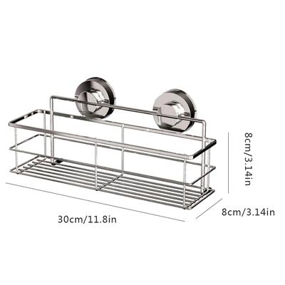 Stainless Steel Storage Bracket Suction Cup Deep Bath Wall Shelf Shampoo Shower Gel Bathroom Holder