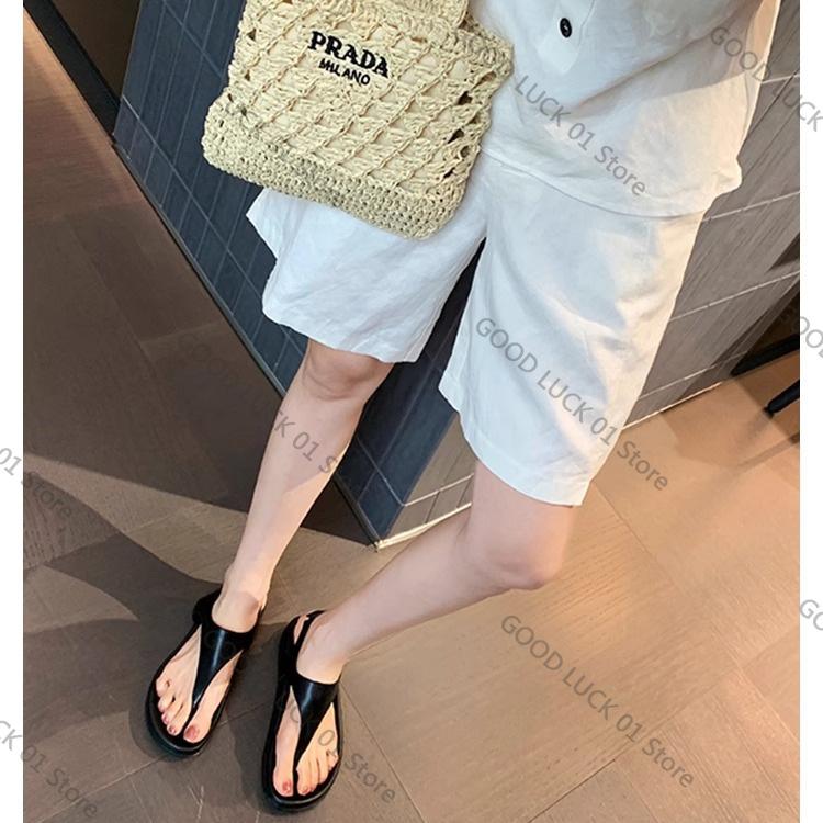 Fashion 2025 Retro Women's Thick Bottom Flip Flops Summer New Non Slip Beach Slippers Fashionable Outdoor Sandals Roman Women's Sandals