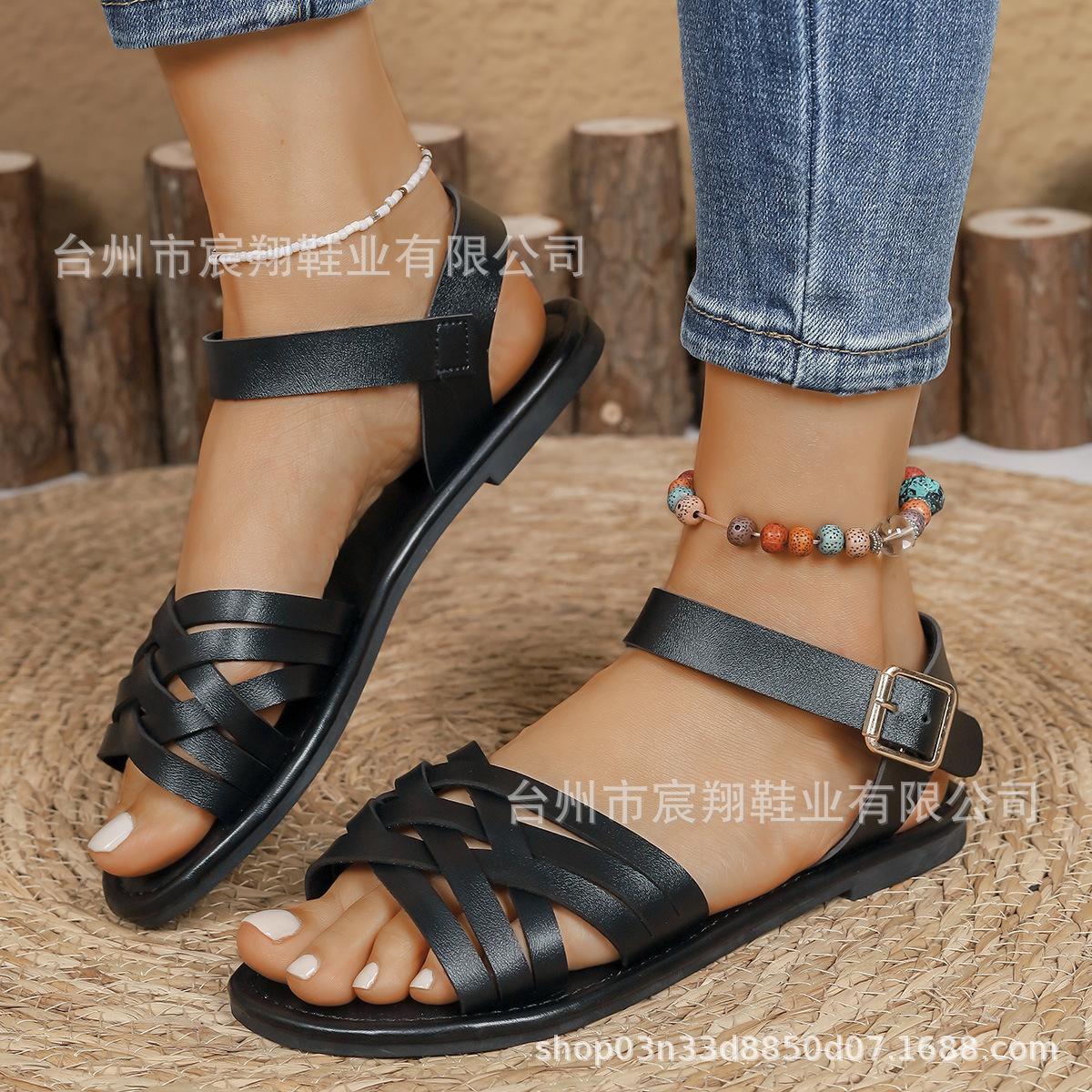 

Женские летние сандалии на плоской подошве — удобная и универсальная пляжная обувь 43 чёрный