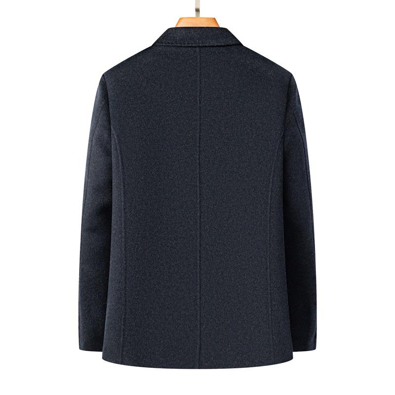 Men's Double-Sided Wool Suit with Detachable Lining, Windproof, Comfortable, Business Casual, Autumn/Winter Outerwear