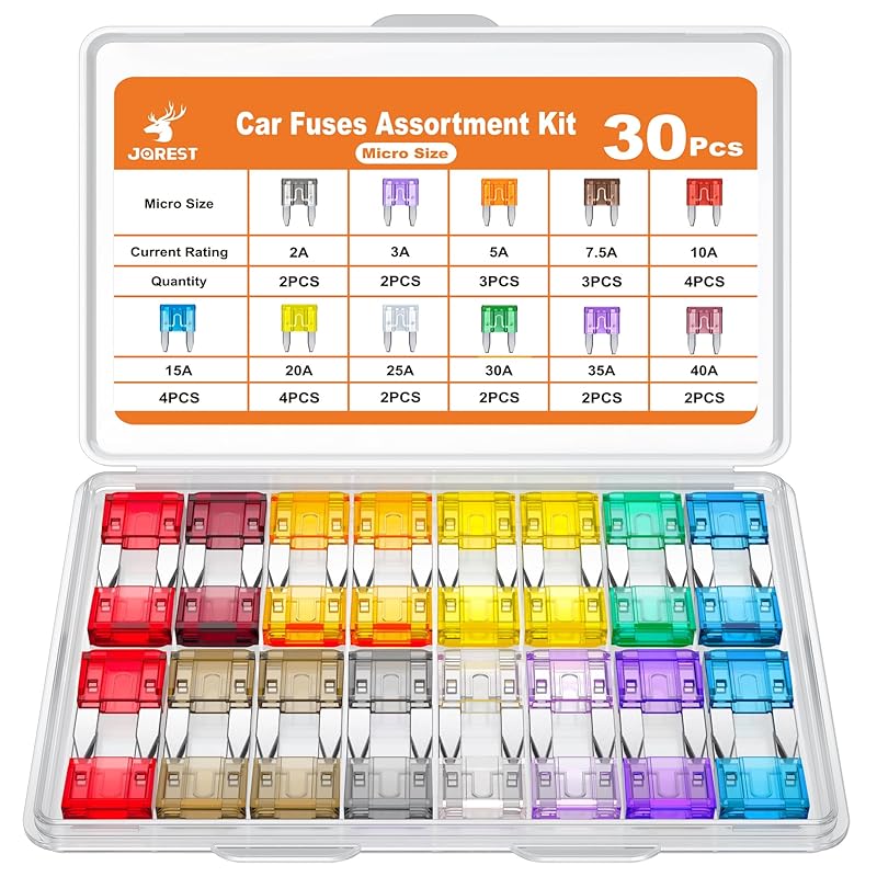 JOREST 300Pcs Car Fuse Assortment Kit, 160 Mini Blade Fuses Automotive + 90 Standard Auto Fuses + 50 Micro + Puller – Replacement for RV Camper