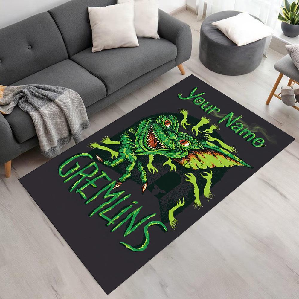 Gremlins Customize Your Name Area Rug Suitable for Hallway Dormitory Playrooms Balcony Antislip Carpet Decorate Offices Wedding Party Gift