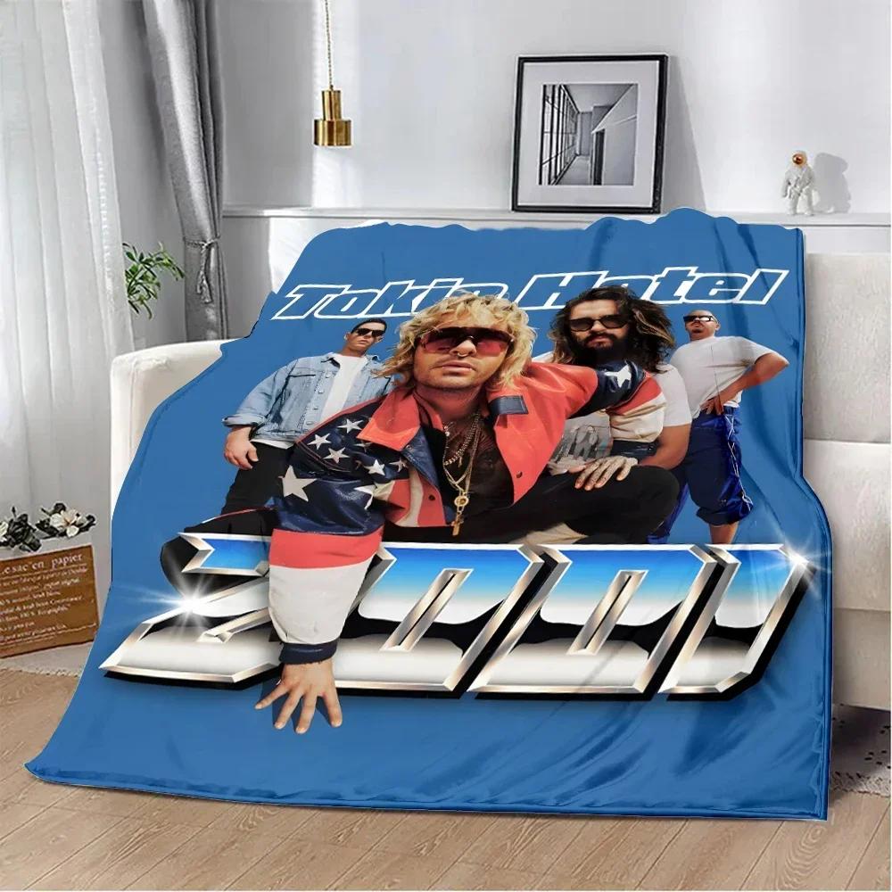 Tokio Hotel Rocková kapela Bill Kaulitz Tištěná deka Piknikové deky Teplá deka Měkká a pohodlná deka Domácí cestovní dárek