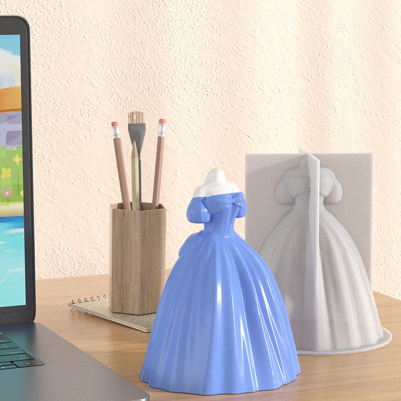 Exquisite Wedding Dress Craft Mold,  Drop Ornaments Moulds, Silicone Candle Molds,Silicone Craft Molds белый