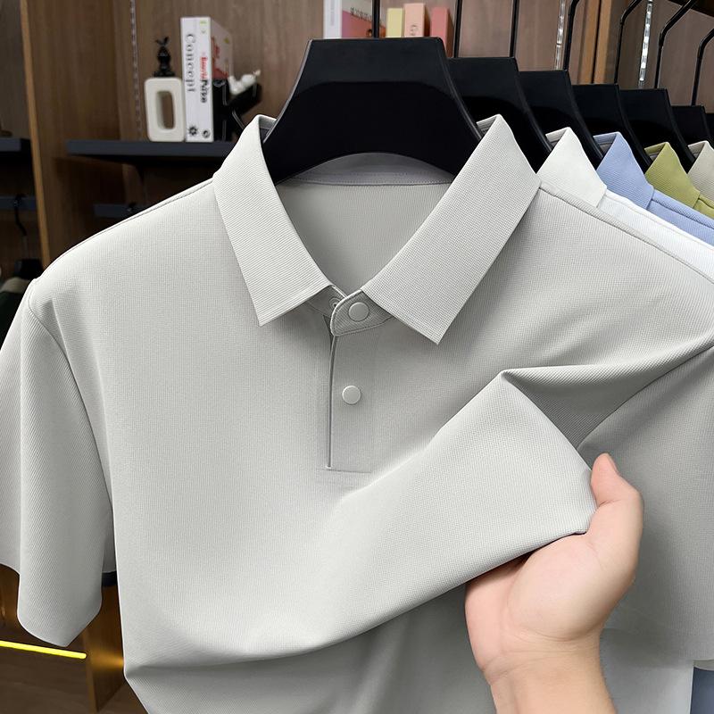 Summer Short Sleevepolo Men's Business Casual Breathable Lapel Collar T-Shirt